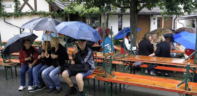 Hartgesottene Fans des Isteiner Musikv...211; hoffentlich bei besserem Wetter.   | Foto: schopferer