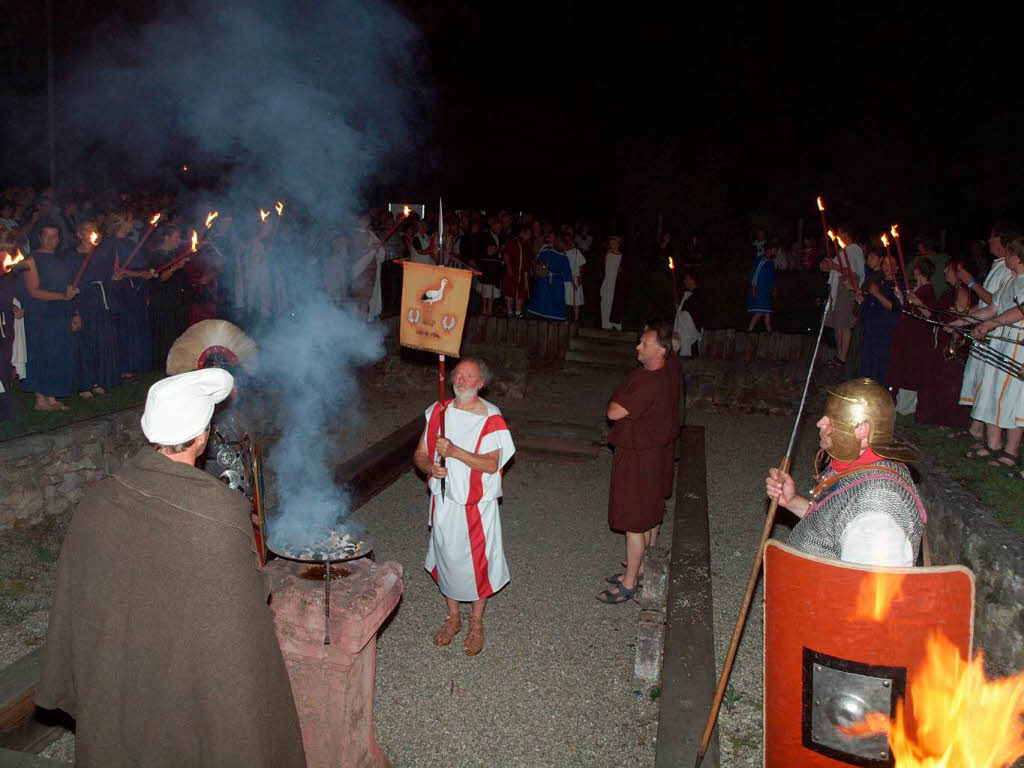 1250 Jahr Feier in Riegel:  Nchtliches Schauspiel am Samstag am Mithras Tempel