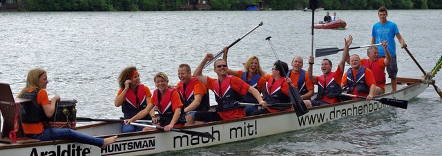 Jubeldn kehrten die Schwrstdter &quot;Rhypirate&quot; vom Finallauf zurck  | Foto: Rolf Reimann