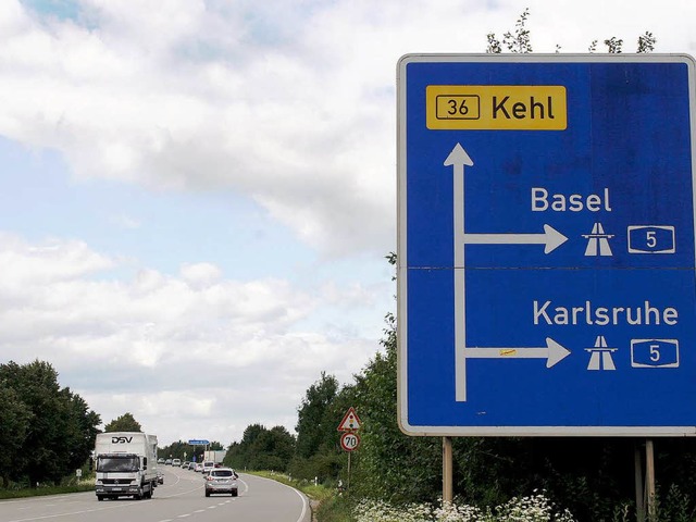 Der Autobahnzubringer bei Lahr ist ein...windigkeitsbegrenzung soll das ndern.  | Foto: Heidi Foessel