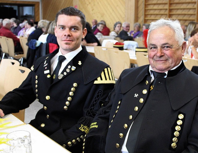 Jakob Behringer, Vorsitzender der Berg...nder des Bergmannsvereins (von links)   | Foto: Anja Bertsch
