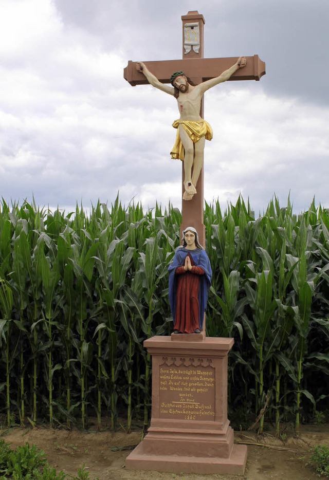 Einen neuen Standort hat das bisher am...Ringsheim stehende Wegkreuz gefunden.   | Foto: Adelbert Mutz