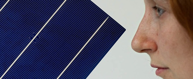 Wirtschaftszweig in der Krise: eine Solarzelle des deutschen Anbieters Q-Cells  | Foto: DPA