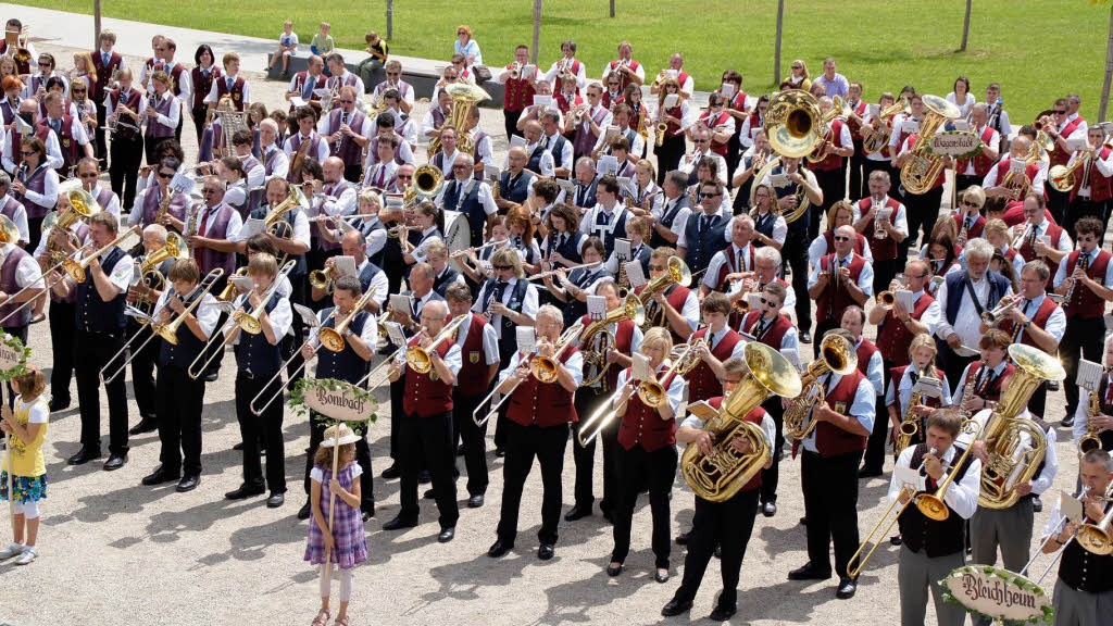 Festumzug der Musikkapellen aus dem Bezirk zum Jubilum 200 Jahre Musikverein Niederhausen