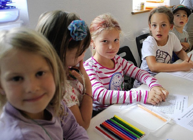 Die Kinder setzten  am Samstag Hebels ...roen an kniffligere Aufgaben wagten.   | Foto: Steinfelder