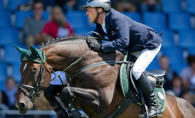 Erster Triumph in der Global Champions...Magnus Romeo unter Hans-Dieter Dreher   | Foto: DPA