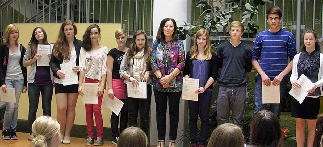 Geschafft: Schlerinnen und Schler mi...tenbach von der Alemannen-Realschule.   | Foto: Tanja Welke