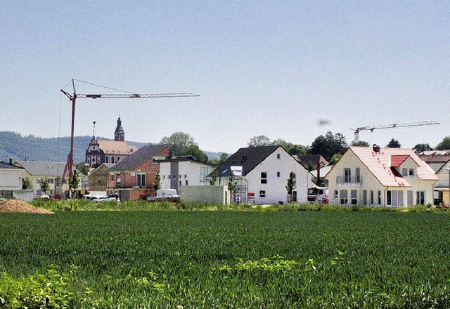 Das Baugebiet Frstenfeld-West dessen ...ch Westen nicht nur Zustimmung findet.  | Foto: Hiller