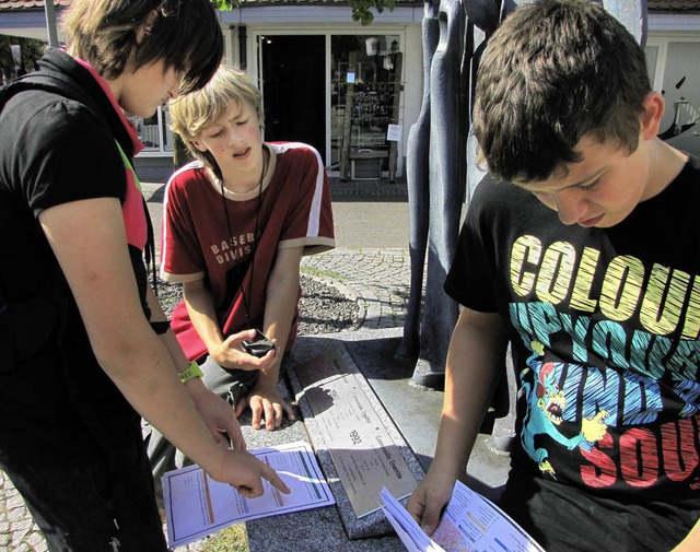 Beim Geocaching in der Lahrer Innenstadt   | Foto: BZ