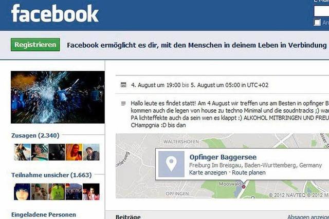 Freiburg untersagt Facebook-Party am Opfinger See