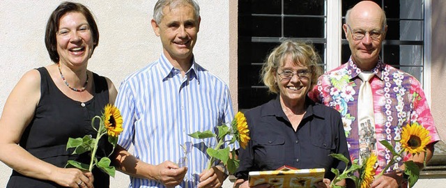 Sie sagten dem Grimmels Adieu (v. l.):...ebrich, Ingrid Spohrer und Uwe Vogel.   | Foto: Grimmelshausen-Gymnasium