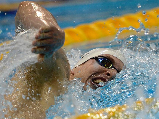 Bereits im Vorlauf ber 400 Meter Frei...Schwimm-Weltrekordler Paul Biedermann.  | Foto: dapd