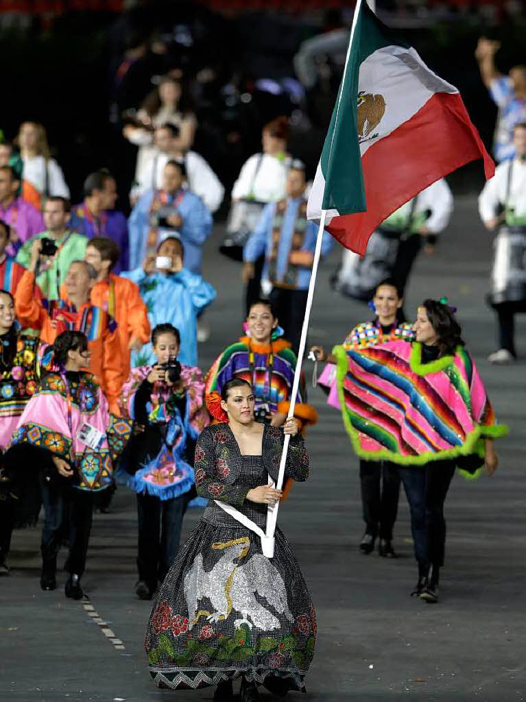 Farbenfroh: Die mexikanische Olympiadelegation.