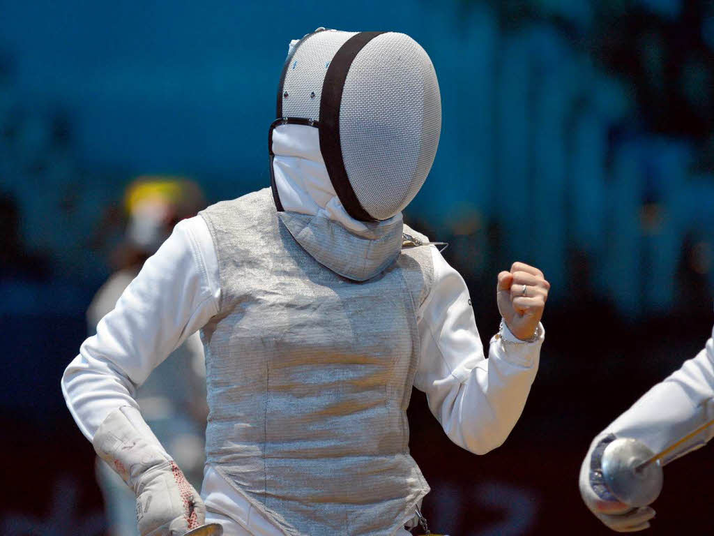 Saskia Golubytski gewinnt ihr Auftaktgefecht bei den Olympischen Spielen in London.