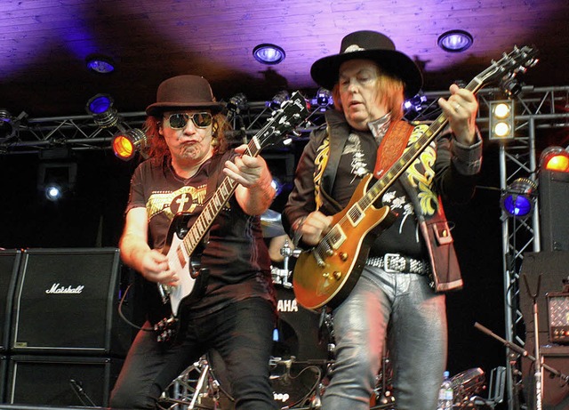 Rock im Doppelpack: Im Bad Krozinger K... Slade (links) und The Sweet zu Gast.   | Foto: Franziska Brandsch/Ute Wehrle