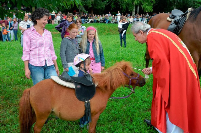 Traditioneller Bestandteil des Festgot...aleon-Wallfahrt ist die Pferdesegnung.  | Foto: Frank Kreutner