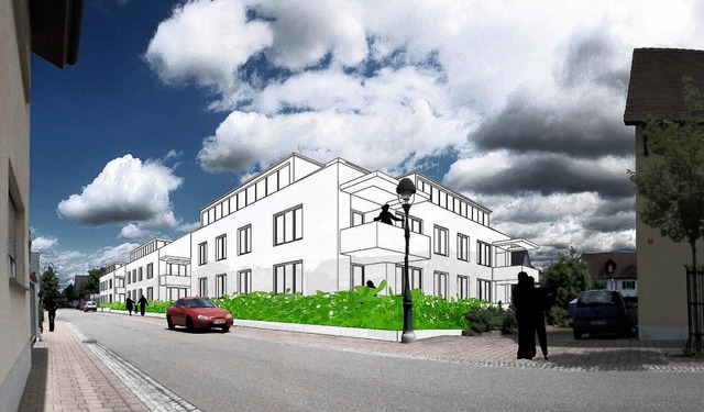 Klassische Architektur soll die neue Wohnanlage an Neuenburgs lstrae prgen.   | Foto: Visualisierung: Familienheim