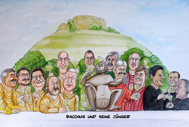 Weingott Bacchus regiert ab Freitag die Fauststadt.   | Foto: Karikatur: Bert Kohl