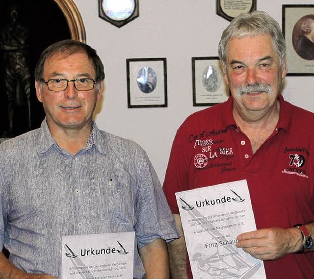 Jetzt Ehrenmitglieder: Horst Meier (links) und Fritz Schau   | Foto: h. spengler