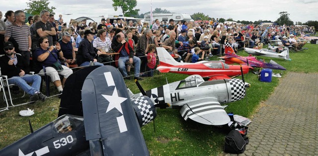 Zum Modellflugtag beim Modellflugverei...uer und erlebten ein tolles Programm.   | Foto: Volker Schrter