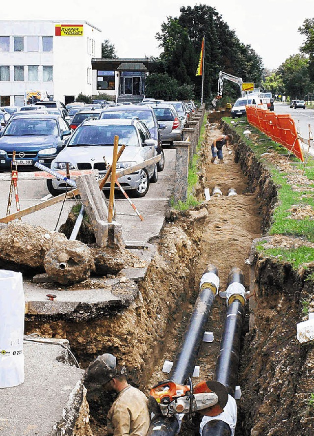 Neue Leitungen wurden fr die Winterdi...222;Biowrme&#8220; Brunlingen wird.   | Foto: Maier