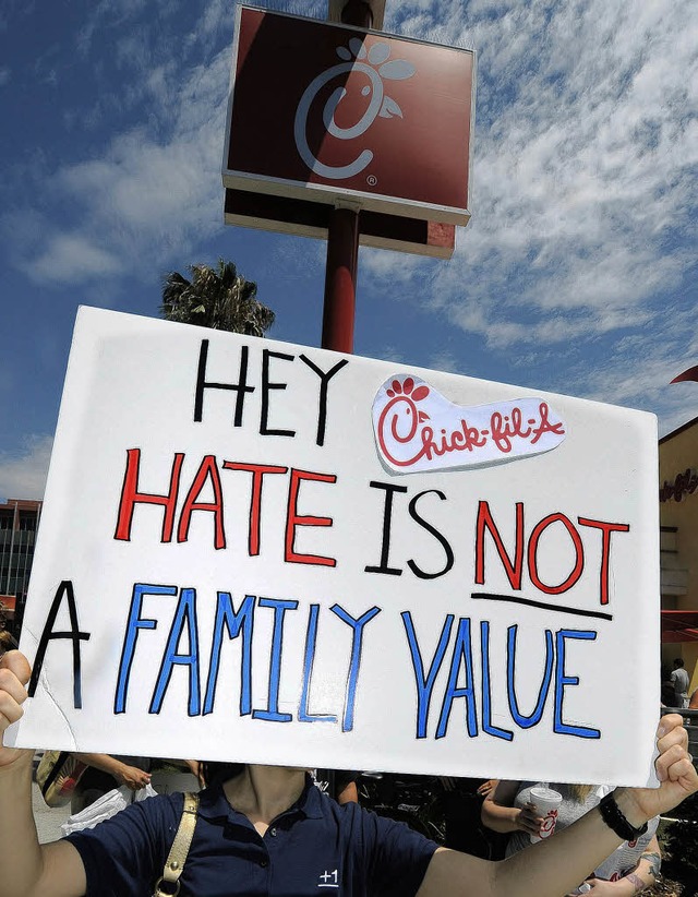 Protest vor Fastfood-Lokal   | Foto: AFP