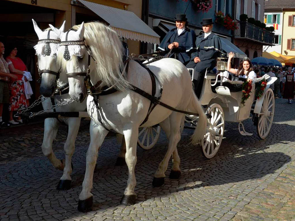 Trachten, Wein und gekrnte Hupter: Erffnung des 58. Markgrfler Weinfestes in Staufen