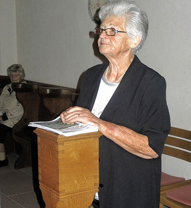 Die langjhrige Kirchendienerin Elisabeth Thoma   | Foto: Wilhelm Gempp