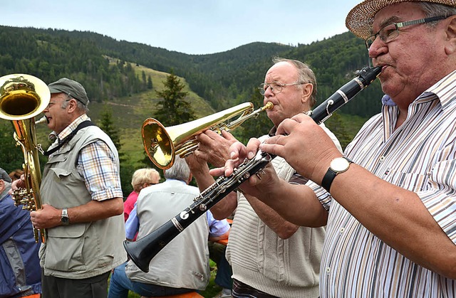 Die Bergblser musizierten vor stimmungsvoller Kulisse.  | Foto: Susanne Filz