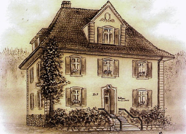Das Rathaus in einer Zeichnung von Martin Kaiser (1997)  | Foto: Repro: Vogt