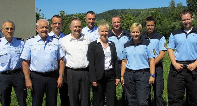 Die Grnen-Landtagsabgeordneten Petra ...m Besuch der Verkehrspolizei Lrrach.   | Foto: zvg