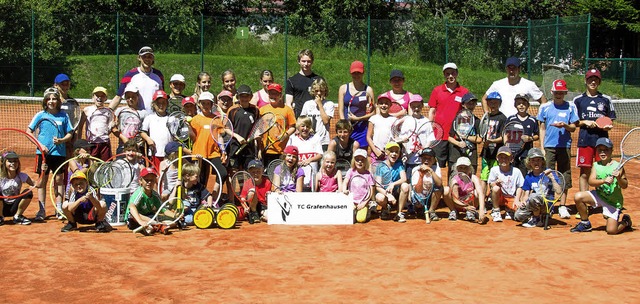 Viel Spa hatten die Mdchen und Jungs bei der Tenniswoche des TC Grafenhausen  | Foto: Chris Seifried