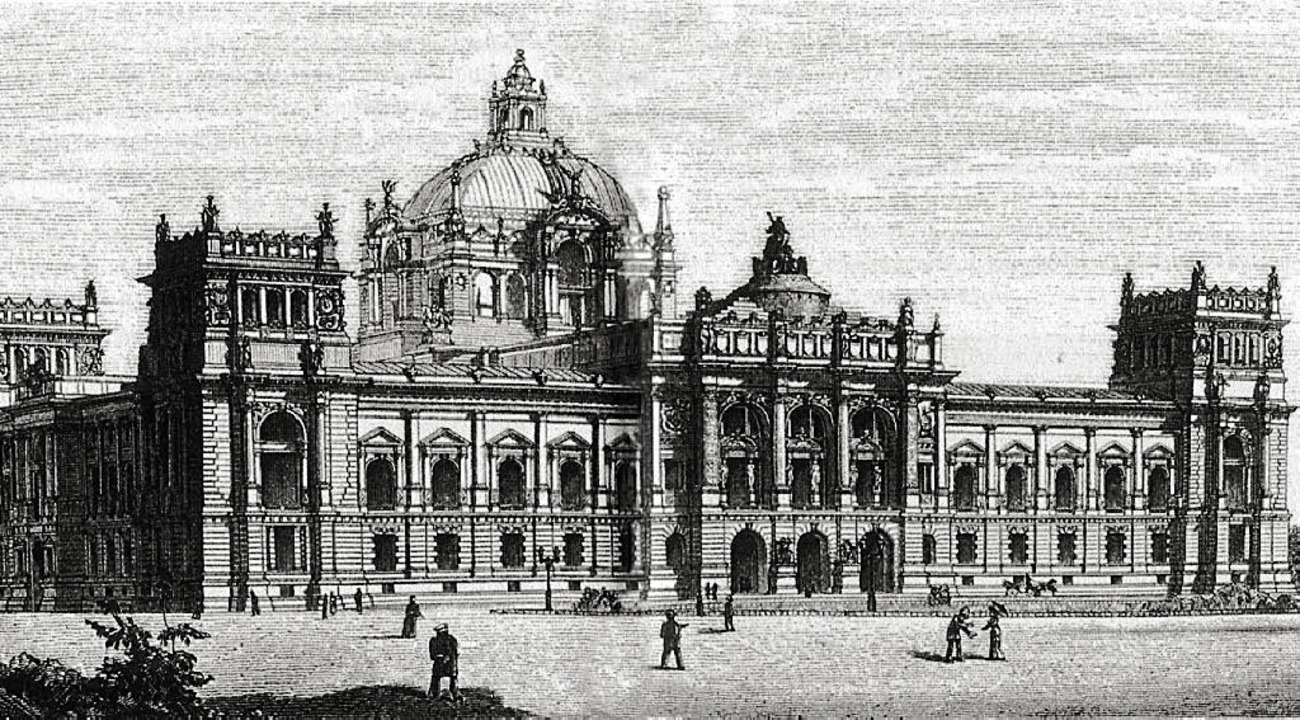 Wallots Wettbewerbsentwurf fr das Reichstagsgebude von 1882  | Foto: Archiv