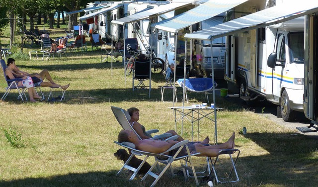 Hier lsst sich&#8217;s aushalten: Der...mobilstellplatz liegt sehr idyllisch.   | Foto: Rolf Mller