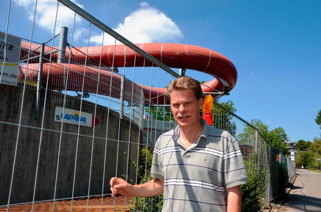 Der neue Geschftsfhrer Carl Stephan Matti schaute sich im Laguna um.  | Foto: Jochen Fillisch