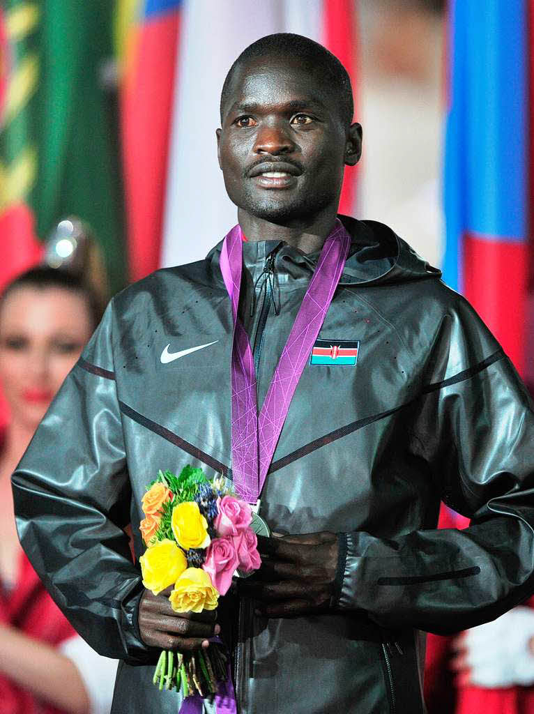Abel Kirui wurde mit Silber fr seine Leistung beim Marathon geehrt.