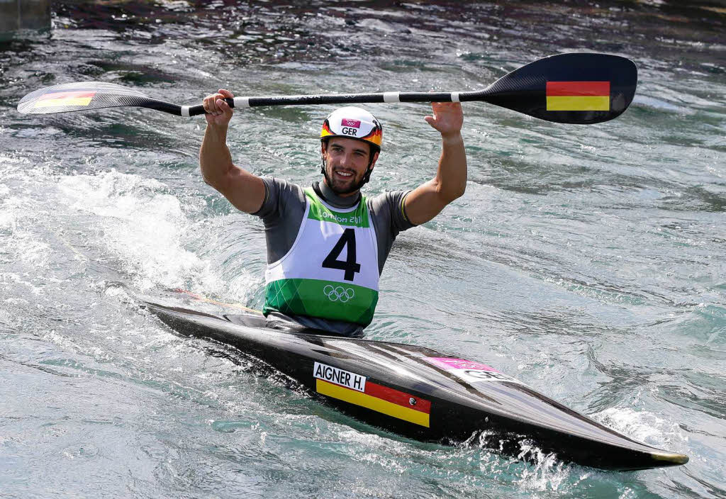 Hannes Aigner erkmpft sich die Bronze-Medaille bei den Slalom-Kanuten.