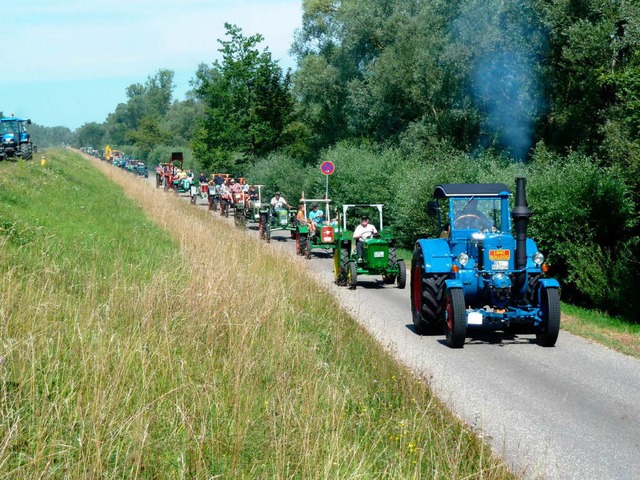 Parade der Oldtimerbulldogs bei Altenheim  | Foto: Dieter Fink