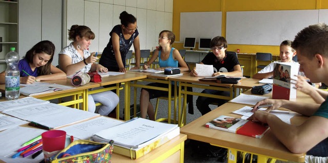 Kiwanis-Ferienschule: Die angehende Le...udith Gabriel beim Englischunterricht.  | Foto: Haberer