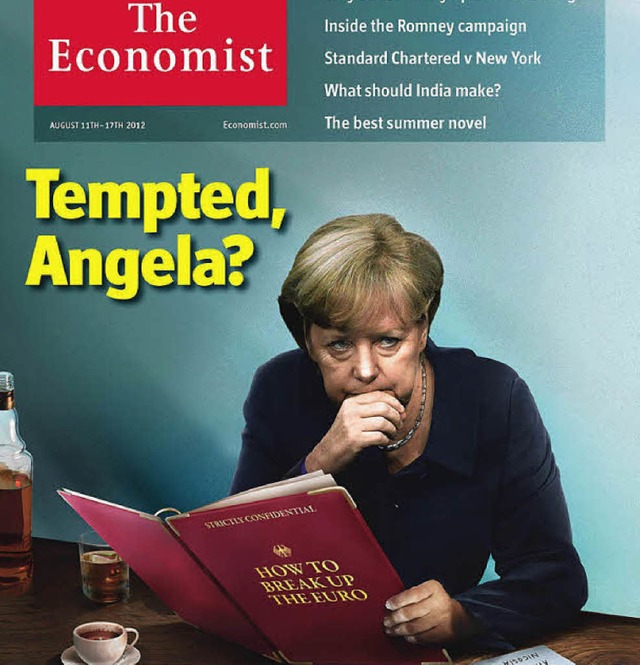 Der &#8222;Economist&#8220;  lsst Mer...er den Zerfall der Euro-Zone grbeln.   | Foto: The Economist/dpa