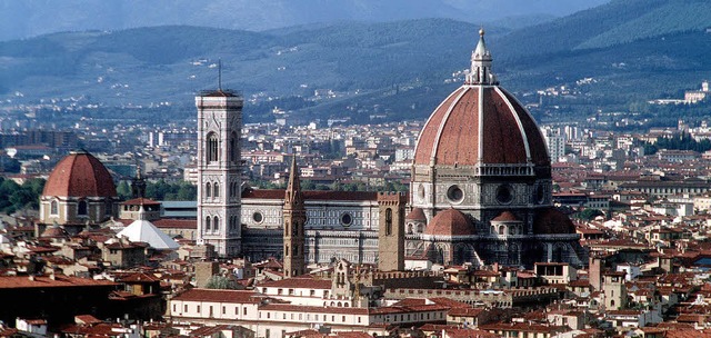 Wiege des Humanismus: Florenz. Dort wu...5. Jahrhundert wieder Lukrez gelesen.   | Foto: dpa/Wikipedia