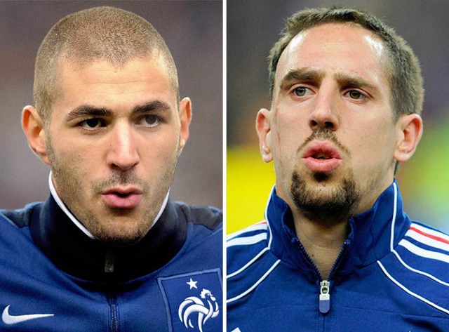 Karim Benzema und Franck Ribery &#8211...ch wohl doch vor Gericht verantworten.  | Foto: AFP