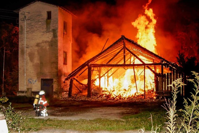 Feuer an der alten Ziegelei bei Breisach  | Foto: Feuerwehr Breisach