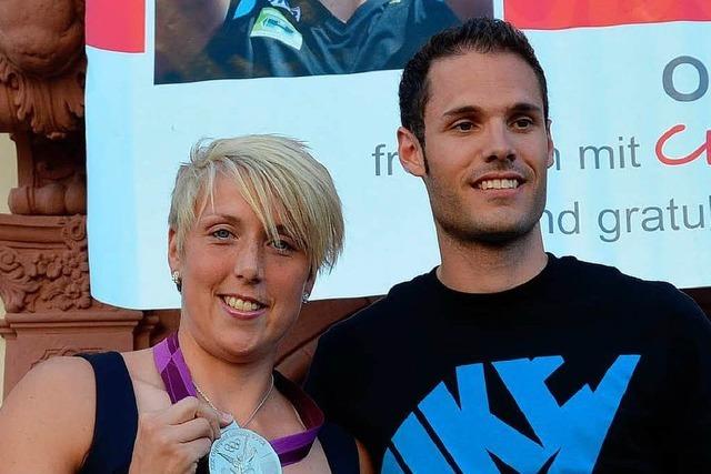 Fotos: Empfang fr Christina Obergfll und Matthias Bhler in Offenburg