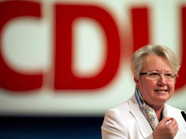 Bundesbildungsministerin Annette Schavan verlsst den Vorstand der CDU.  | Foto: AFP