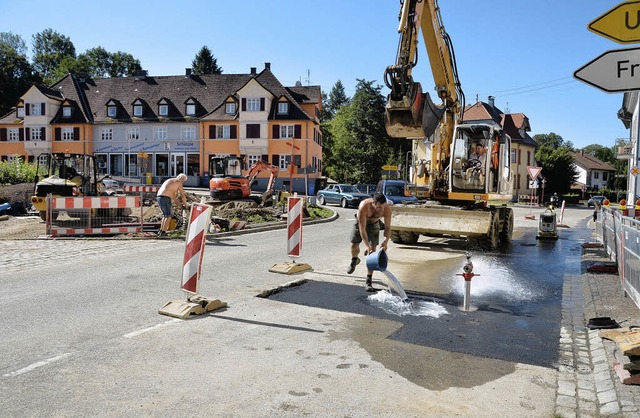 Am Freitag wurde alles vorbereitet fr...&#8222;Mitte&#8220; deshalb gesperrt.   | Foto: Bernd Fackler