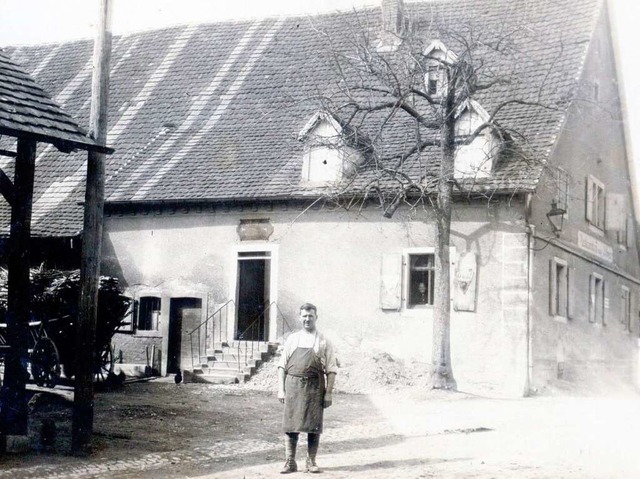 Der Opfinger &#8222;Lwen&#8220; mit W...Weis auf einem Foto aus dem Jahr 1922.  | Foto: Archiv Hansjrgen Oehler