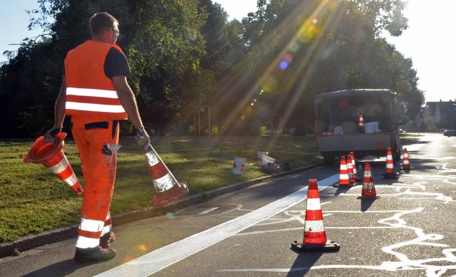 Schutzmanahme: Entlang der Hardtstra...n motorisierten Verkehrsteilnehmern.    | Foto: Ingrid Bhm-Jacob