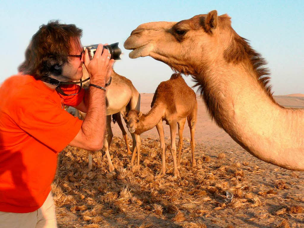 Mit dem Sohn in der Wste bei Abu DhabiFoto: Gisela Schlegel, Lahr