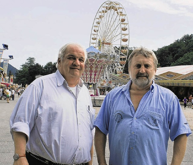 Helmut Frey (links) und Karl Schropp k...bi-Festbetrieb nicht verlngert wird.   | Foto: Klatt-D&#39;Souza